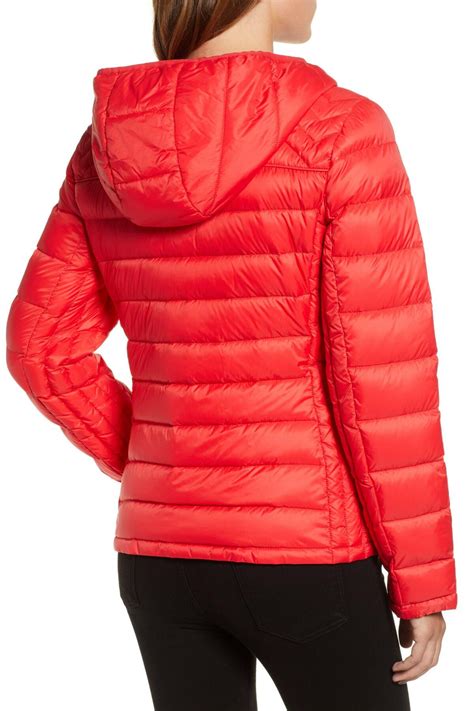 michael kors red puffer jacket|packable down jacket michael kors.